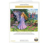 Dimensions 70-35410 Kit de broderie au point de croix compté pour débutants Motif fée d'été 35,6 x 30,5 cm 16 ct Gris Aida