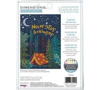 Dimensions Kit broderie point de croix 70-65224 Aventure nocturne 12,7x17,8cm 14 ct Aida bleu marine
