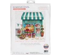 Dimensions Blooms Flower Shop Kit de Broderie au Point de Croix Motif Aida Blanc 14 carats, Multicolore, Finished Project 12" x 12"
