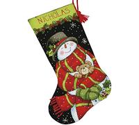Dimensions Bonhomme de Neige & Bear Jersey Tapisserie Kit-16 Longues Cousu en Soie