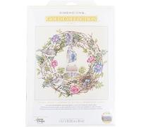 Dimensions Counted Cross Stitch Kit 12"x12"-Cottage Wreath 18 Count