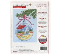 Dimensions Décoration de Plage Kit de Broderie au Point de Croix compté de Noël, Verre, 14 cnt. Aida Bleu Clair, 5" x 7", Set de 5 Pièces