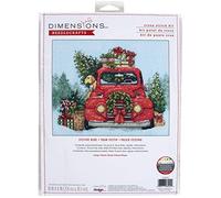 Dimensions Festive Ride 70-08992 Kit de broderie au point de croix Motif Noël Bleu clair 14 fils 25,4 x 20,3 cm