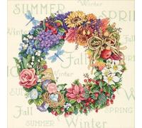 Couronne de saison Wreath of all Seasons Kit complet de point de croix sans cadre