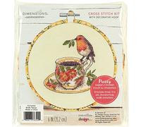 Dimensions Kit de broderie au point de croix 15,2 cm Motif tasse à thé ronde (14 unités)