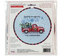 Dimensions Kit de broderie au point de croix compté pour débutants en tissu de bambou 14 carats Toile Aida blanche 15,2 cm D