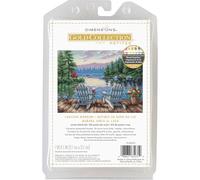 Dimensions Kit de broderie au point de croix Motif matin au bord du lac 17,7 x 12,7 cm