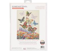 Dimensions Kit de broderie au point de croix Motif papillon floral 25,4 x 33 cm