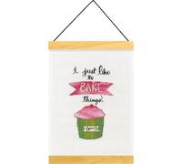 Dimensions kit de point de croix avec cadre à broder "I just like to bake", compté, DIY, 20,3x29,2cm