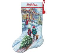 Dimensions Kit de point de croix "Bas de Noël Tradition de Noël", 40,6x30cm, motif à compter