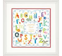 Dimensions Kit de point de croix "certificat de naissance alphabet", modèle à compter, 30,4x30,4cm
