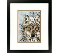 Dimensions Kit de point de croix "Collection d'or Petites Wolf", modèle à compter, 12,7x17,7cm