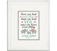 Dimensions Kit de point de croix "Acte de naissance famille", modèle à compter, 12,7x17,7cm