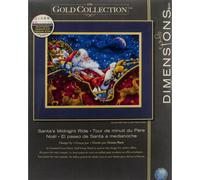 Dimensions kit de point de croix compté "Gold Collection, Santas midnight ride", 35,5x27,9cm