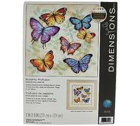 Dimensions Kit Point De Croix Compté, Abondance De Papillons