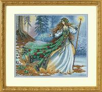 Dimensions Gold Collection Kit de broderie au point de croix compté enchanteresse des bois, Aida gris colombe à 16 fils, 35,6 x 30,5 cm