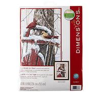 Dimensions – Kit de point de croix compté – Cardinaux sur un traîneau