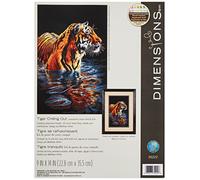 DIMENSIONS Kit Point De Croix Compté, Tigre Qui Se Détend