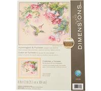 Dimensions Kit Point De Croix Imprimé, Colibris Et Fuchsias
