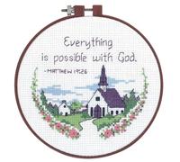 Dimensions Learn-A-Craft Counted Cross Stitch Kit 6" Round-Everything Is Possible (14 Count)
