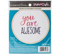 DIMENSIONS Mini Broderie Kit-Stitched en Filetage, 10,2 cm
