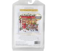 Dimensions Petite Gold Collection 70-09623 The Little Gift Shop Kit de broderie au point de croix compté 15,2 x 15,2 cm Aida blanc 18 carats 4 pièces