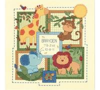 Dimensions Kit de broderie au point de croix "Savannah Geburtsurkunde", modèle à compter, 30,4x30,4cm