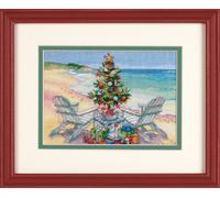 Dimensions point de croix set "Gold Collection Petites Noël à la plage", motif à compter, 17,7x12,7cm