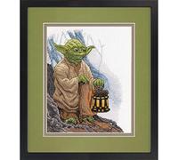 Dimensions Yoda Kit de broderie au point de croix compté en coton, 14 Aida blanche, 20,3 x 25,4 cm