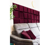 DIMEX Coussin mural carré en velours - Panneau de rembourrage en tissu pour chambre à coucher, salon, lit - Tête de lit - Coussin de tête de lit - Moderne et luxueux - Panneau rembourré - 30 cm x 30