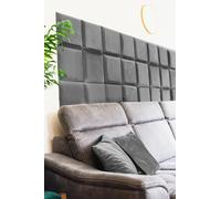 Dimex Coussin mural, en velours, gris, carré, en tissu, pour chambre à coucher, salon, lit, tête de lit, moderne, luxueux, 30 x 30 cm