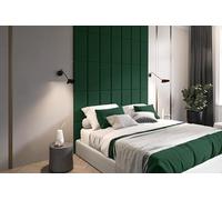 DIMEX Coussin mural rectangulaire en velours vert - Panneau rembourré en tissu pour chambre à coucher, salon, lit - Tête de lit - Coussin de tête de lit - Moderne et luxueux - 60 cm x 30 cm