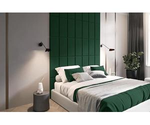 DIMEX Coussin mural rectangulaire en velours vert - Panneau rembourré en tissu pour chambre à coucher, salon, lit - Tête de lit - Coussin de tête de lit - Moderne et luxueux - 60 cm x 30 cm