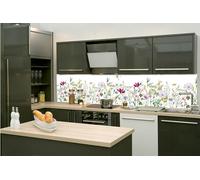 Dimex Film autocollant pour crédence de cuisine - Patchwork de fleurs - 260 x 60 cm - Film décoratif adhésif - Protection anti-éclaboussures pour la cuisine - Fabriqué dans l'UE