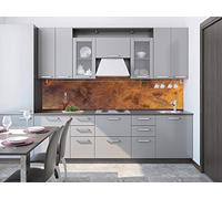 DIMEX LINE Sticker crédence - Cuisine CUIVRE RAYÉ 260 x 60 cm | Mur Arrière de la Cuisine - Crédence adhésive