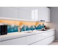 Dimex Papier peint autocollant pour mur de cuisine Bleu Océan 420 x 60 cm | Papier peint adhésif - Papier peint décoratif - Protection anti-éclaboussures pour la cuisine | Fabriqué dans l'UE