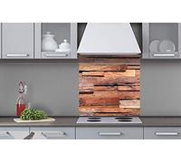 Dimex Plaque de crédence de cuisine en bois composite 60 x 60 cm | Protection anti-éclaboussures pour cuisinière d'évier | Verre acrylique - Plexiglas épaisseur 5 mm - Fabriqué en UE | Colle incluse