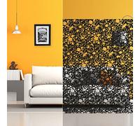 DIMEXACT - Film adhésif décoratif à Fleurs Noires - 152 cm x 0.5 m - en Rouleau