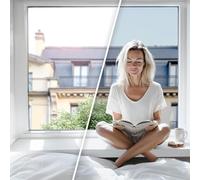 DIMEXACT - Film Anti Chaleur fenetre pour Simple vitrage Bon compromis - Bleu Clair - 75 cm x 2 m - en Rouleau