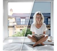 DIMEXACT - Film anti chaleur pour simple vitrage meilleure performance - alu foncé et noir - 152 cm x 2 m - En Rouleau
