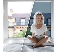 DIMEXACT - Film Anti Chaleur repositionnable pour Double vitrage - Bleu - 60 cm x 1 m - en Rouleau