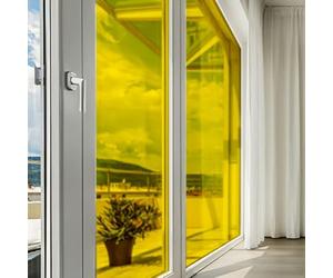 DIMEXACT - Film Couleur Jaune Transparent - 123 cm x 0.5 m - en Rouleau