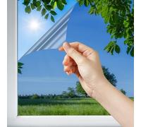 DIMEXACT Film Solaire Anti Chaleur Électrostatique Repositionnable, Film réflechissant, Alu Clair, 59% de rejet d'énergie, de L : 0.60 m x H : 0.5 m, en Rouleau