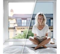 DIMEXACT - Film solaire pour double vitrage bon compromis - alu clair - 75 cm x 0.5 m - En Rouleau