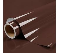 DIMEXACT - Vinyle Covering Marron Brillant pour Surface Plane avec Colle Airflow - 122 cm x 0.5 m - en Rouleau