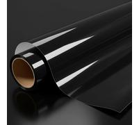 DIMEXACT - Vinyle Covering Noir Brillant pour Surface Plane avec Colle Airflow - 122 cm x 0.5 m - en Rouleau