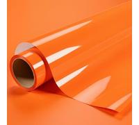 DIMEXACT - Vinyle Covering Orange Brillant pour Surface Plane avec Colle Airflow - 122 cm x 1 m - en Rouleau