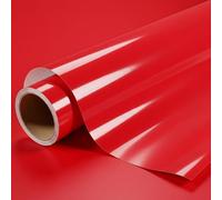 DIMEXACT - Vinyle Covering Rouge Brillant pour Surface Plane avec Colle Airflow - 122 cm x 0.5 m - en Rouleau