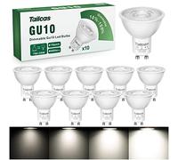 Dimmable Ampoules GU10, LED 7W Équivalent Spots Halogene 50W, Blanc Froid 6000K 500LM AC 220-240V, Spot LED Dimmable 38° Angle de Faisceau, Lot de 10