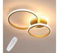 Dimmable Led Ceiling Light, 42W Round Led Ceiling Lamp With Remote Control/App, Modern Golden Ceiling Light For Bedroom, Living Room, Kitchen, Office, 3000K/4500K/6500K